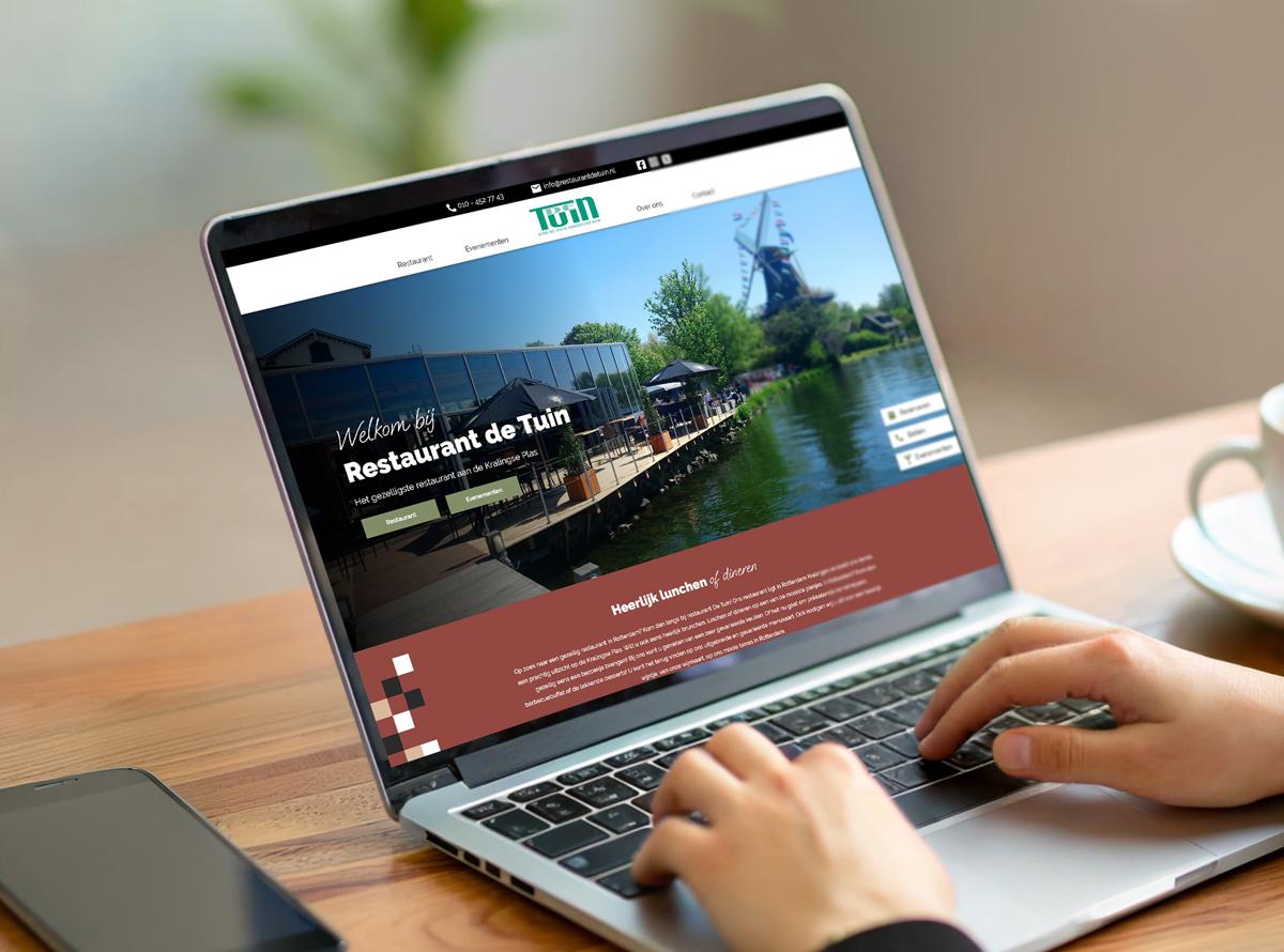 Rebranding | Restaurant de Tuin website op een laptopscherm
