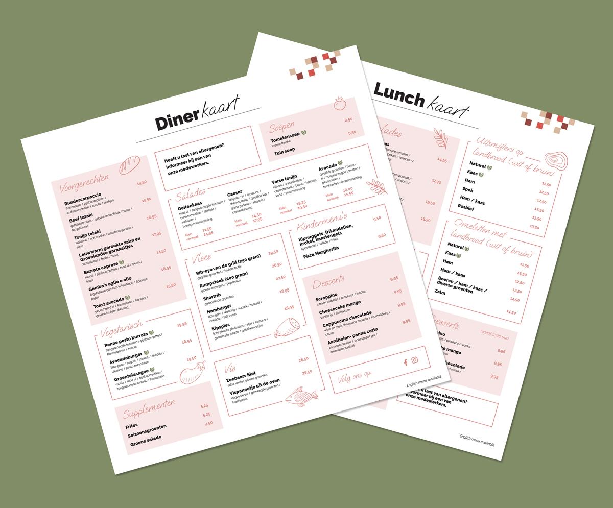 Restaurant de tuin menu design