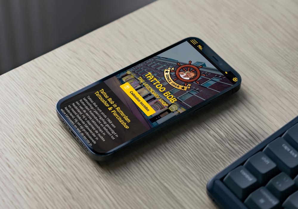 Een nieuwe website | Tattoo bob website op mobiel